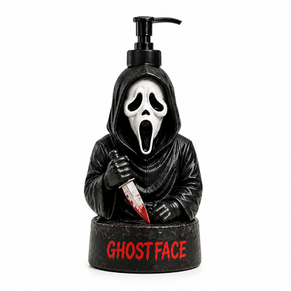 Ghostface Soap Dispenser with bloody knife white background
