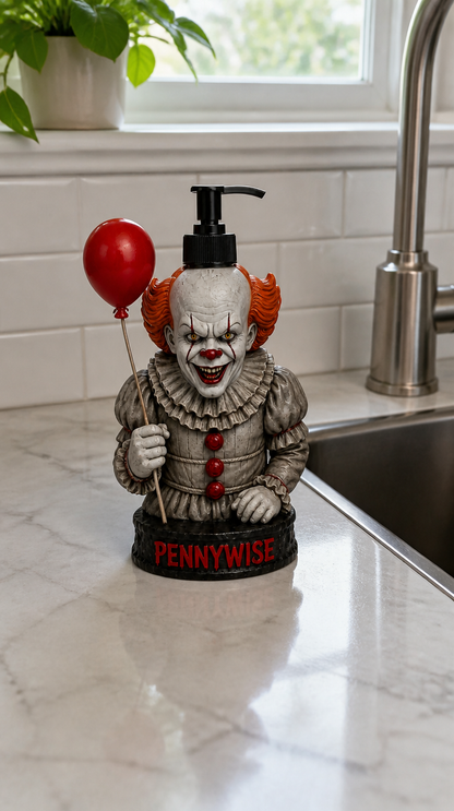 Pennywise Soap Dispenser on kitchen counter